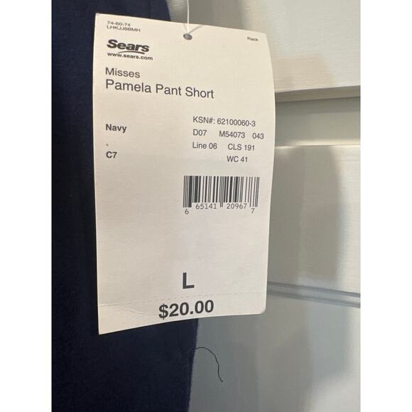 Vintage Classic elements Navy elastic waistband pant cotton L short NWT - Picture 3 of 6